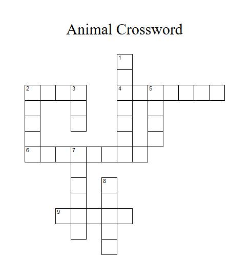 Owlery Stories: Animal Crossword