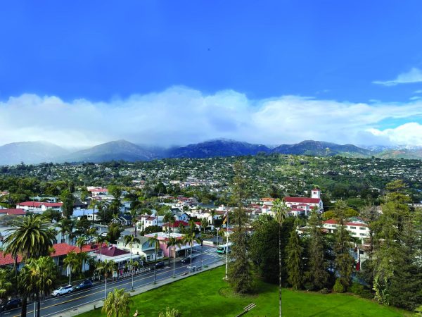 A scenic view from the top of the Santa Barbara Courthouse 