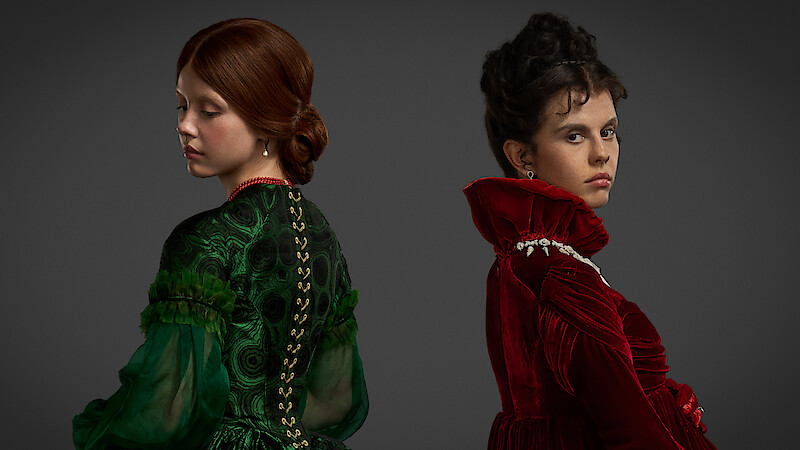 Mia goth as Lady Elizabeth Harlander and Baroness Claire Frankenstein.